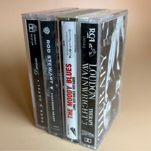 Vintage Cassette Tapes Moody Blues Tuck & Patti, Rod Stewart, Loudon Wainwright